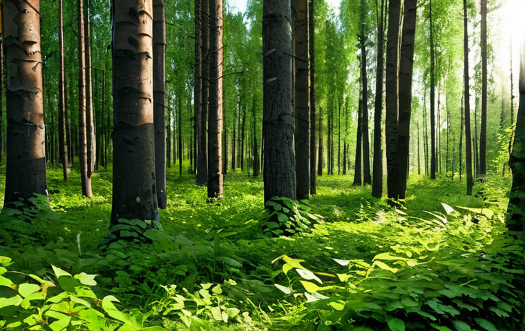 Forest and Climate Regulation**

A lush green forest in the Russian countryside, sunlight filtering through the leaves, showcasing the role of trees in cleaning the air. Include a diverse range of trees and healthy undergrowth. Focus on the forest's role in carbon sequestration and oxygen production. Safe for work, appropriate content, fully clothed, professional, modest, perfect anatomy (for any visible wildlife), natural proportions, well-formed leaves, proper number of branches.

**