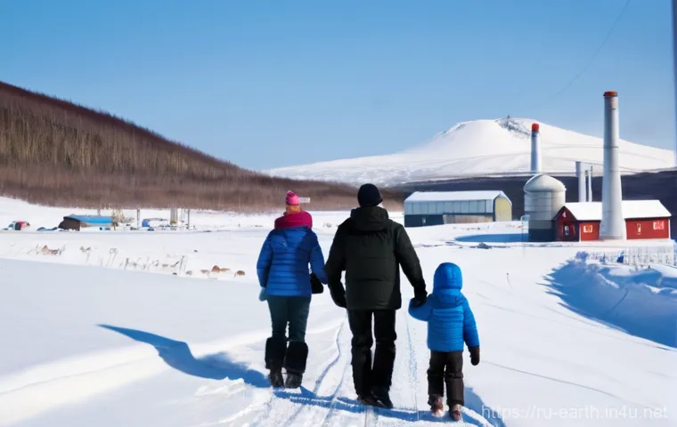 지구과학과 지열 에너지 - **Prompt:** A realistic and dynamic image of a modern geothermal power plant operating efficiently i...