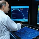 지구과학과 지진파 분석 - **Prompt:** A highly advanced, futuristic command center. In the foreground, a large holographic dis...